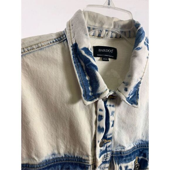 Bardot Oversize Tie Dye Denim Jacket Size 4 - Picture 11 of 15